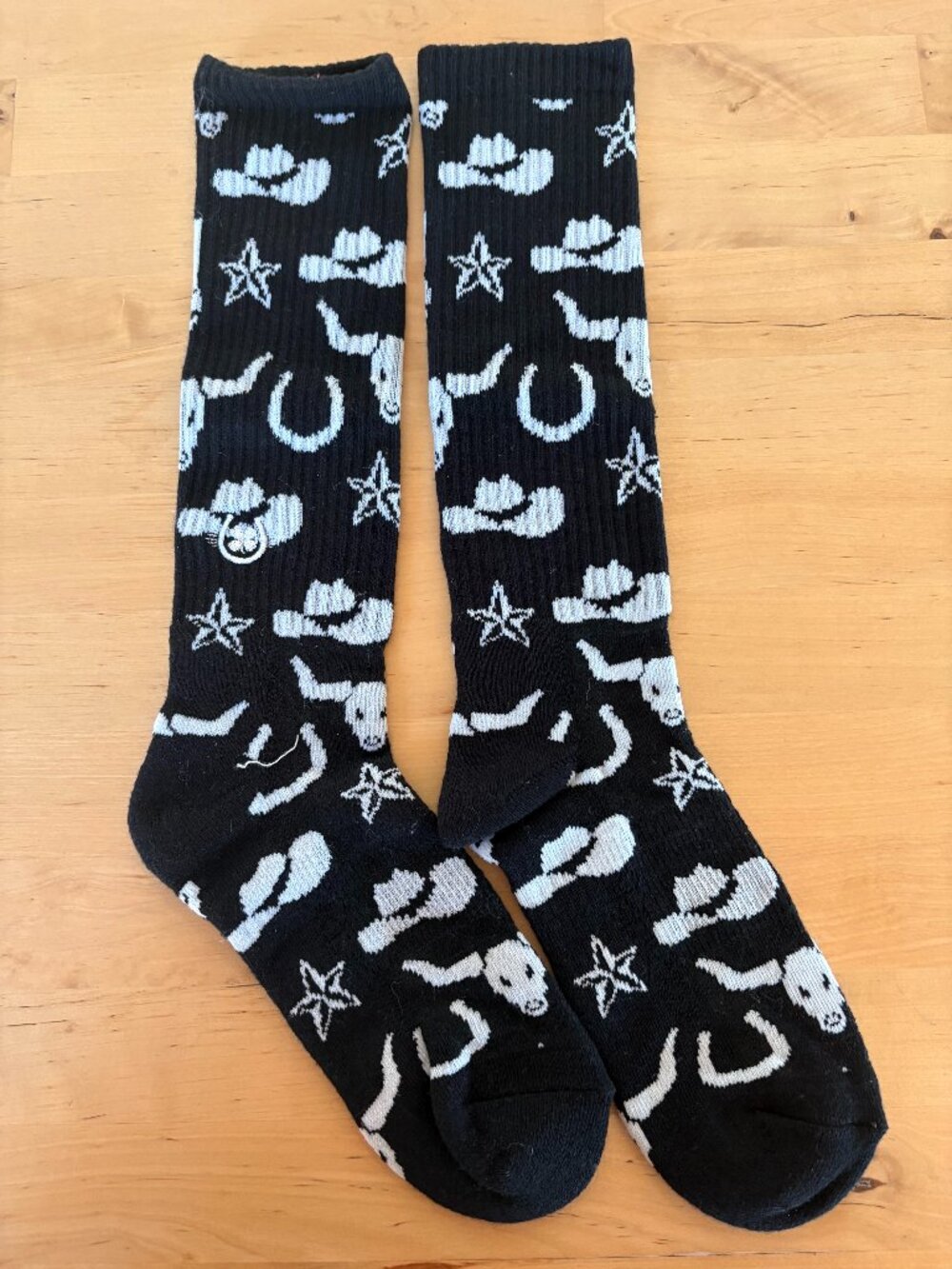 Lucky Chuck's Get Western Black and White Performance Boot Socks
